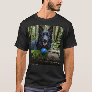 Camiseta German shepherd preto com esfera