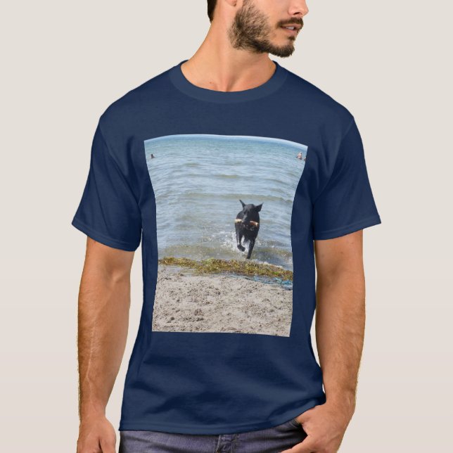 Camiseta German shepherd preto da laca (Frente)