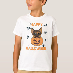 Camiseta German shepherd Pumpkin Feliz Dia das Bruxas