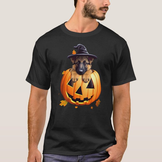 Camiseta German Shepherd Puppy Halloween Magic (Frente)