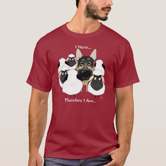 Camiseta German shepherd - rebanho de I… conseqüentemente (Frente)