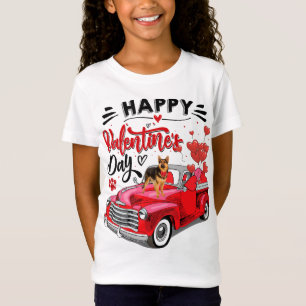 Camiseta German shepherd Red Truck Feliz dia de os namorado
