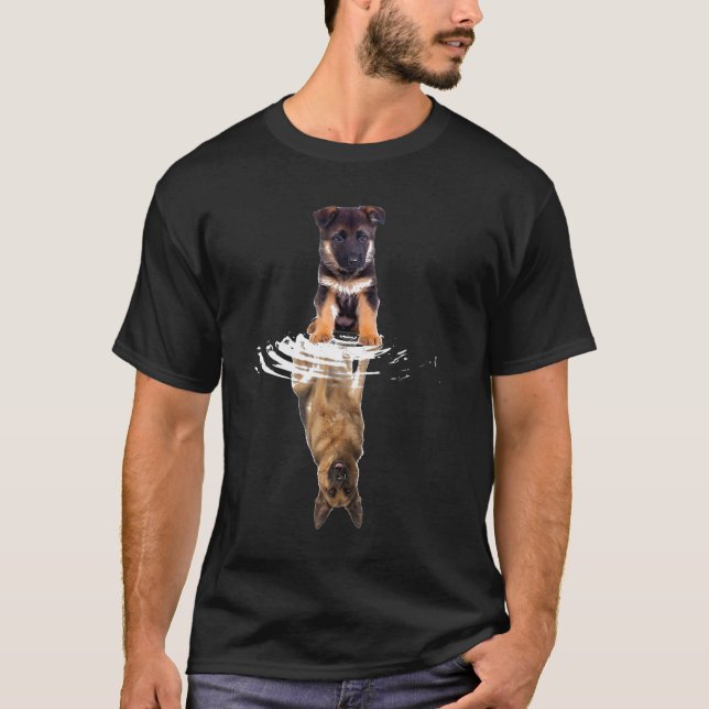 Camiseta German Shepherd Reflection  Fathers Day Dog (Frente)