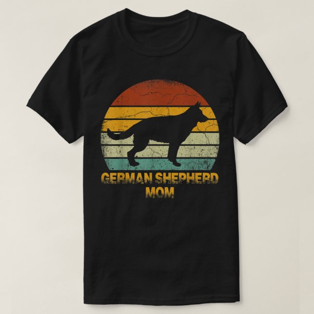 Camiseta German shepherd Retro Mãe Dono do Cachorro Present (Frente do Design)