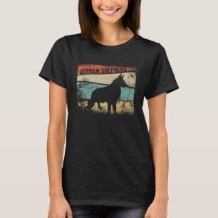 Camiseta German shepherd Retro Raça de Cachorro Silhuette A