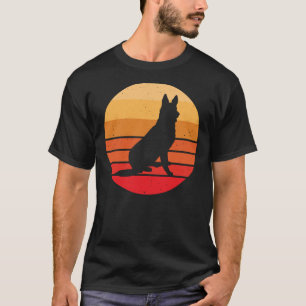 Camiseta german shepherd Retro Vintage Sunset