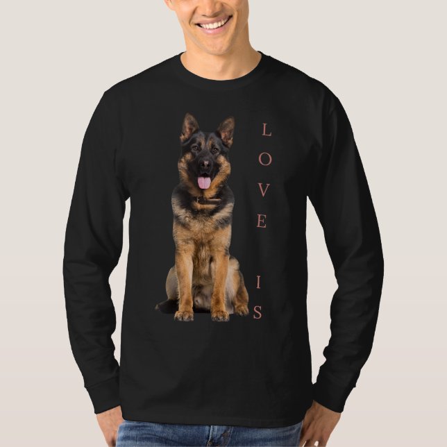 Camiseta German shepherd Shepard Cachorro Mãe Pai Adorava P (Frente)