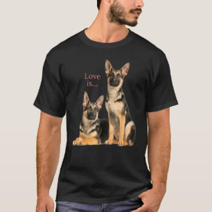 Camiseta German shepherd Shepard Dog Mãe Pai Adorável Pet 8