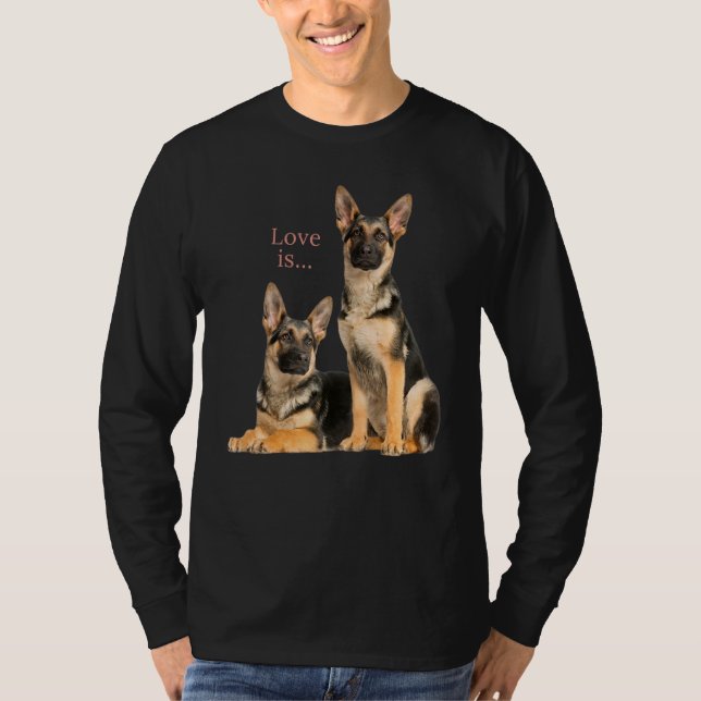 Camiseta German shepherd Shepard Dog Mãe Pai Adorável Pet 8 (Frente)