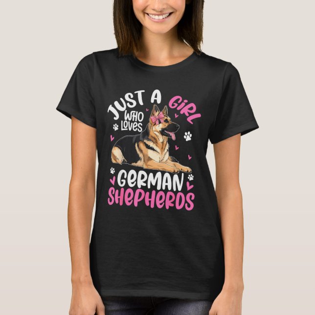 Camiseta German Shepherd Shirt For Girls Women German Sheph (Frente)
