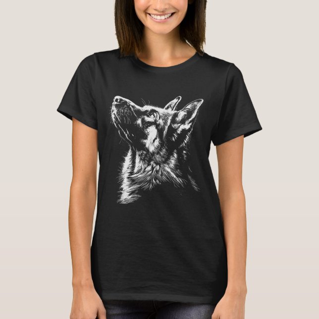 Camiseta German Shepherd Silhouette Graphic German Shepherd (Frente)
