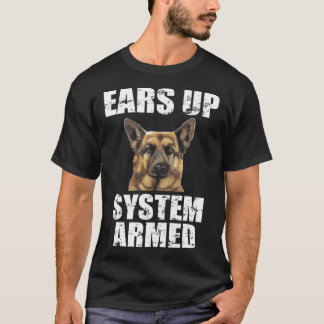 Camiseta German shepherd sobe o sistema armado