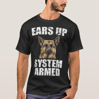 Camiseta German shepherd sobe o sistema armadoEngraçado