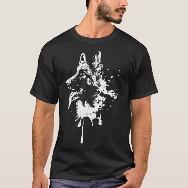 Camiseta German shepherd Splash Dog Pet Owte Cute (Frente)