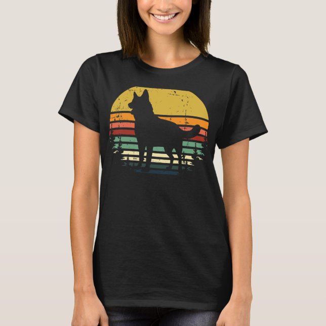 Camiseta German shepherd Sunset Retro German shepherd Sunse (Frente)