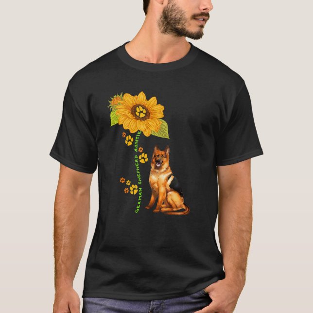 Camiseta German shepherd Tia Cachorro Cachorro Cachorro Cac (Frente)