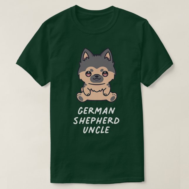 Camiseta German shepherd Tio Kawaii Anime Dog Proprietário (Frente do Design)