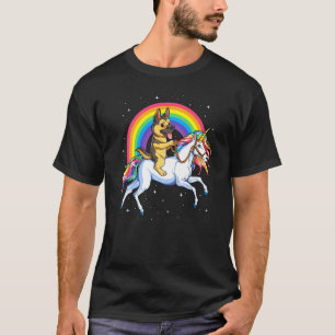 Camiseta German shepherd Unicorn Girls Space Galaxy Rainbow