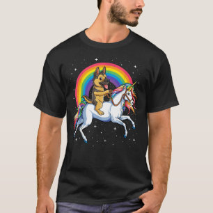 Camiseta German shepherd Unicorn Girls Space Galaxy Rainbow
