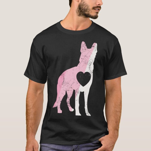 Camiseta German Shepherd Valentines Day Cud Love Dog  (Frente)