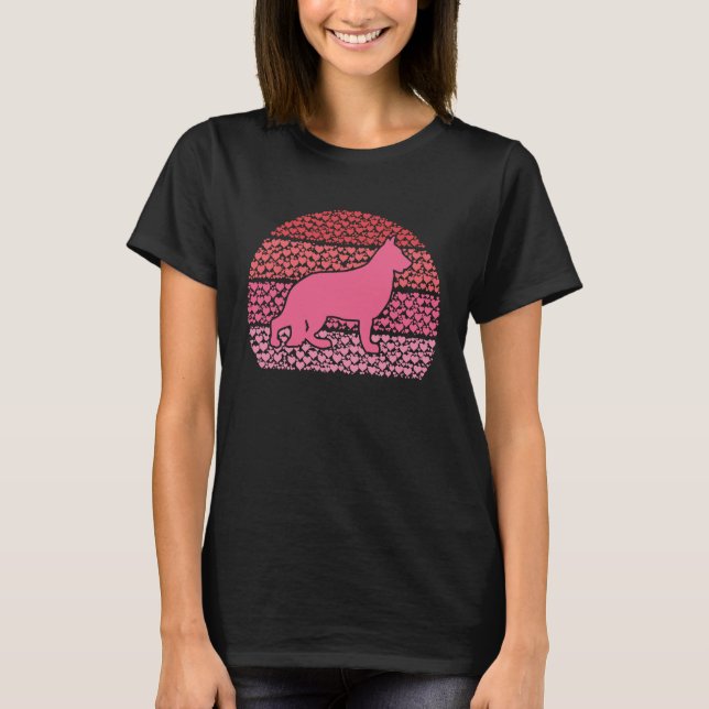 Camiseta German Shepherd Valentine's Day My Dog Is My Valen (Frente)
