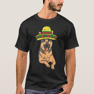 Camiseta German shepherd Vestindo Sombrero Cinco De Mayo Me