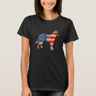 Camiseta German shepherd Vintage - Bandeira Americana 4th O