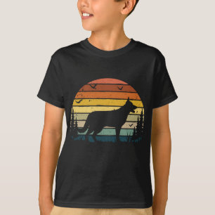 Camiseta German shepherd Vintage Retro Mãe Pai Cão Pet Love