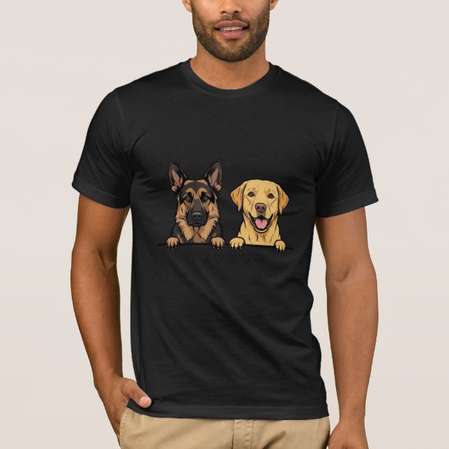Camiseta German Shepherd & Yellow Lab for dog lovers (Frente)
