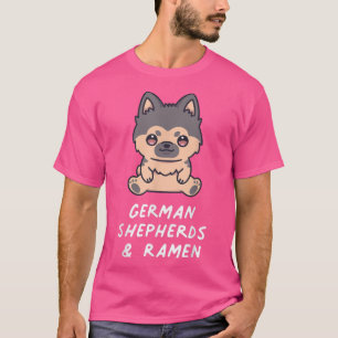 Camiseta German Shepherds & Ramen Kawaii Anime Dog Lover Ow