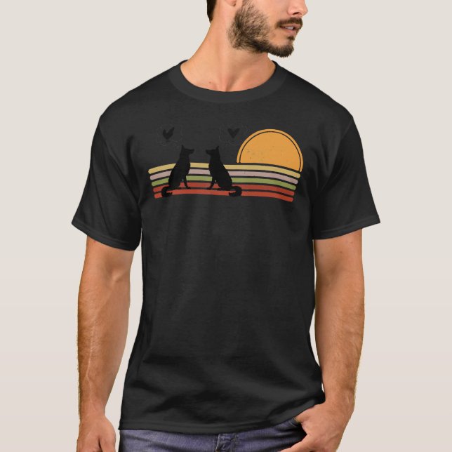 Camiseta German Shepherds Sitting Silhouette Chicken Or Lov (Frente)
