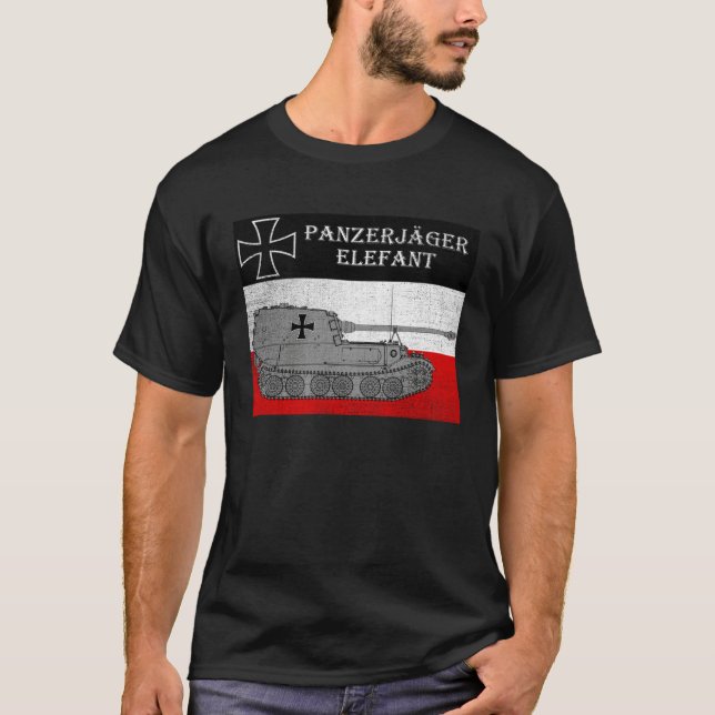 Camiseta German Tank Destroyer Elefant Panzerjäger Infantry (Frente)