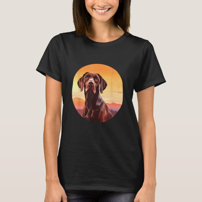 Camiseta German Wire Hair Dog Cute Dog Breed Design 1 (Frente)