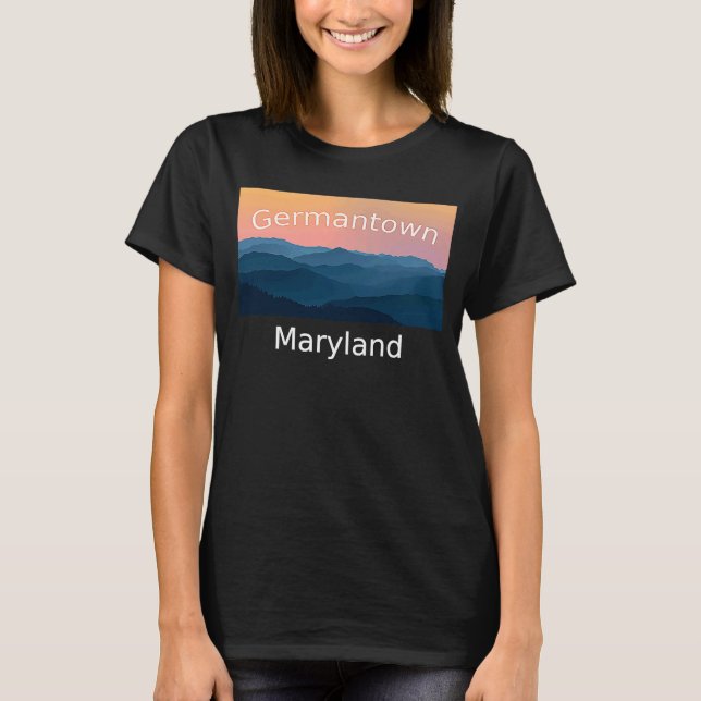 Camiseta Germantown Maryland Montanha sunset home (Frente)