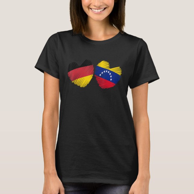 Camiseta Germany Venezuela Heart German Flag Venezuelan Fla (Frente)