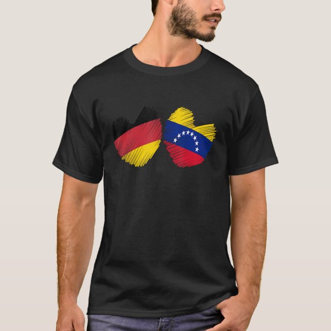 Camiseta Germany Venezuela Heart German Flag Venezuelan Fla (Frente)