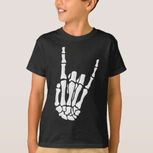 Camiseta Gesto da Mão do Esqueleto - Mão do Esqueleto Rock