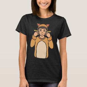Camiseta Gesto de Mão Animal Surdo Audição Perde Awarenes