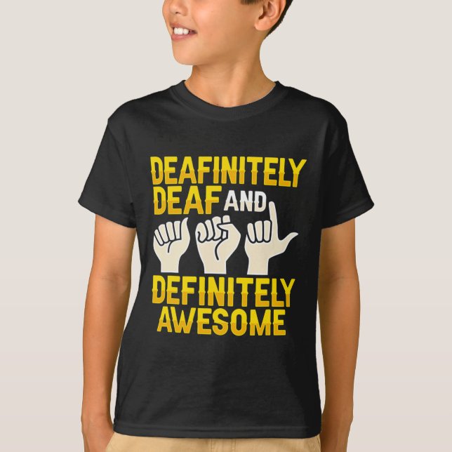 Camiseta Gesto de mão ASL Conscientização sobre perda audit (Frente)