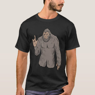 Camiseta Gesto de Mão de Pé GRANDE Sensação de Mão Surda Pe
