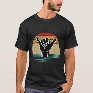 Camiseta Gesto de Mão de Surfista Engraçado Shaka Vintage R