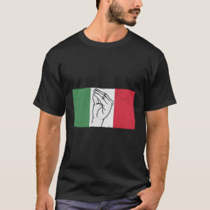 Camiseta Gesto de Mão Italiano Bandeira Itália Itália Itáli