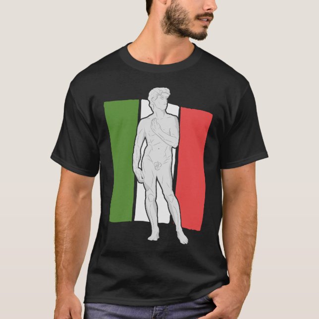 Camiseta Gesto de Mão Italiano com Bandeira Italiana - Está (Frente)