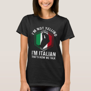 Camiseta Gesto de Mão Raízes Italianas Não Estou Gritando E