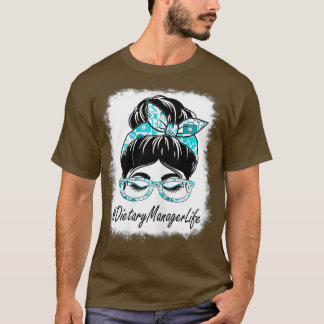Camiseta Gestor de dieta das mulheres Messy Bun Bleached Mu