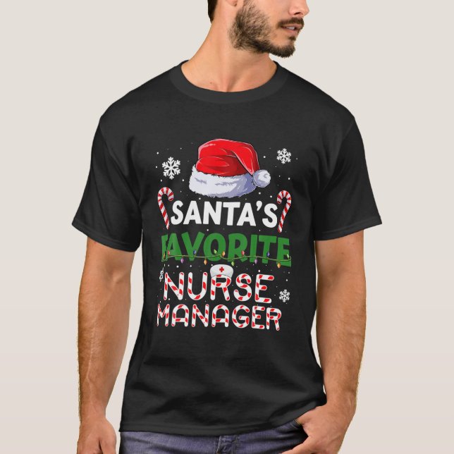Camiseta Gestor De Enfermeira Favorito Dos papais noeis Xma (Frente)