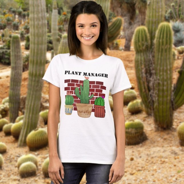 Camiseta Gestor de Planta Engraçado da Cactus Art (Criador carregado)