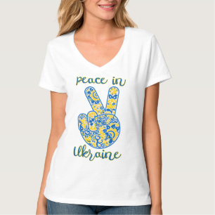 Camiseta Gestor vitorioso e anotando Paz na Ucrânia T-S
