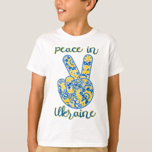 Camiseta Gestor vitorioso e anotando Paz na Ucrânia T-S