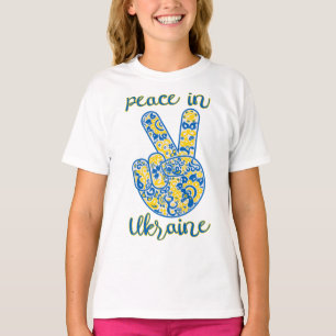 Camiseta Gestor vitorioso e anotando Paz na Ucrânia T-S